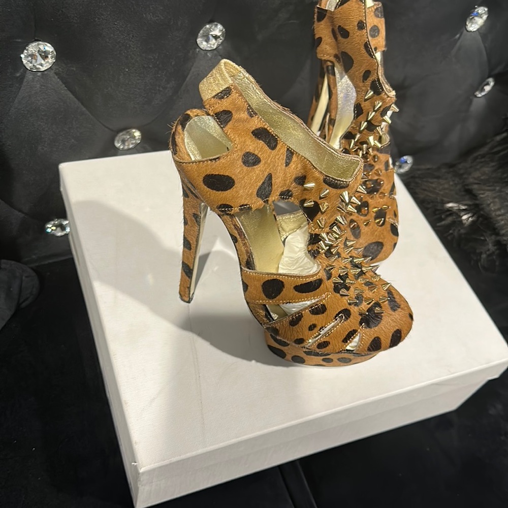 Kandee Platform Pony Hair Sandals